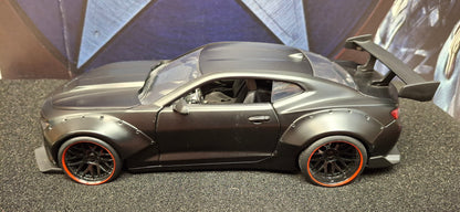 Jada Toys 1/24 Chevy Camaro SS Widebody 2016 Black Matt Big Time Muscle USED