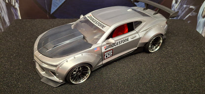 Jada Toys 1/24 Chevy Camaro SS Widebody 2016 Silver Bridgestone Big Time Muscle USED