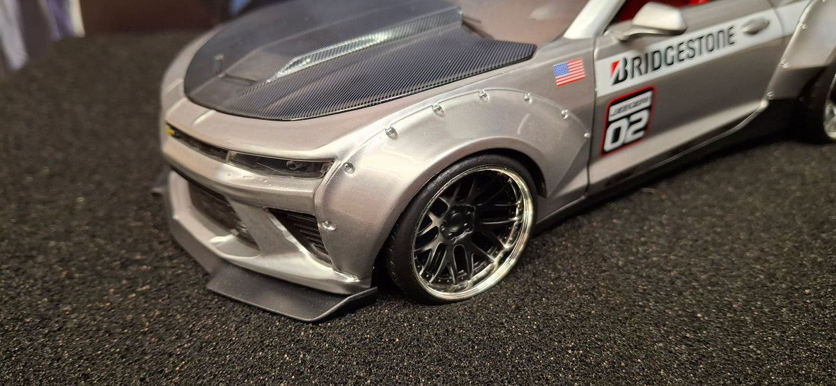 Jada Toys 1/24 Chevy Camaro SS Widebody 2016 Silver Bridgestone Big Time Muscle USED