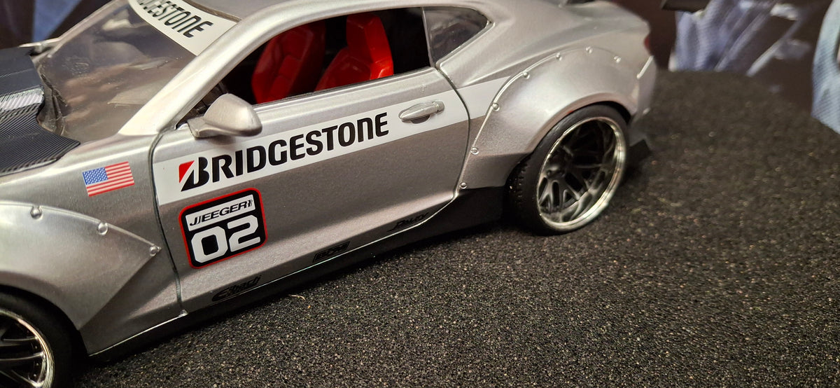 Jada Toys 1/24 Chevy Camaro SS Widebody 2016 Silver Bridgestone Big Time Muscle USED