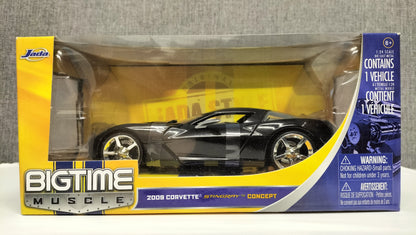 Jada Toys 1/24 Chevy Corvette Stingray Concept Black 2009 Big Time Muscle