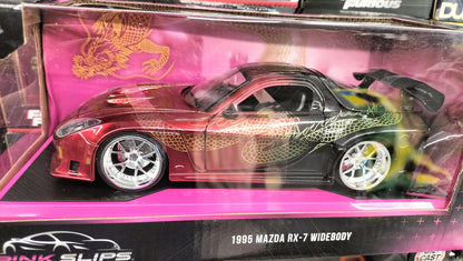 Jada Toys 1/24 Mazda RX-7 Widebody 1995 Year Of Dragon Pink Slips