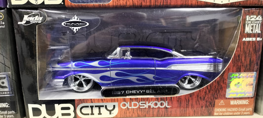 Jada Toys 1/24 Chevy Bel-Air Flame Blue 1957 Dub City