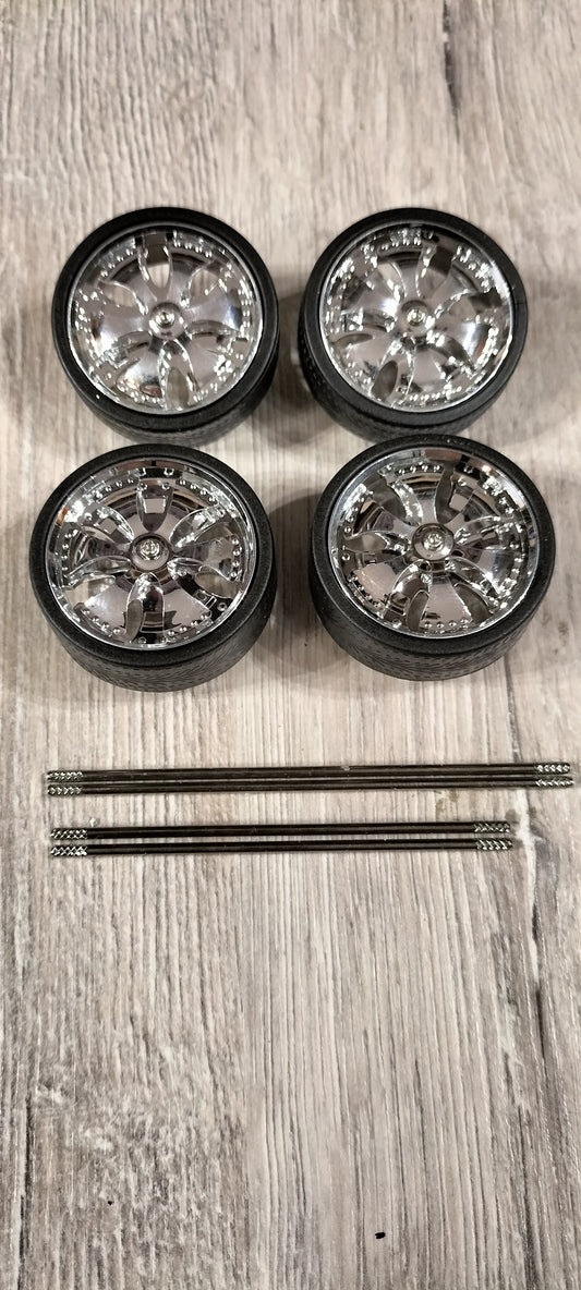 Custom Design 1/24 Koła ver.1 Chrome Spinner