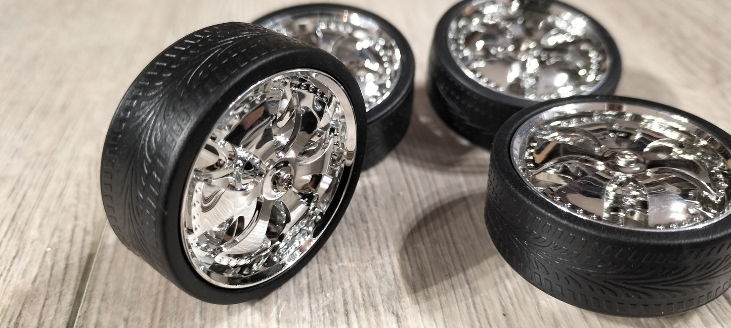 Custom Design 1/24 Koła ver.1 Chrome Spinner