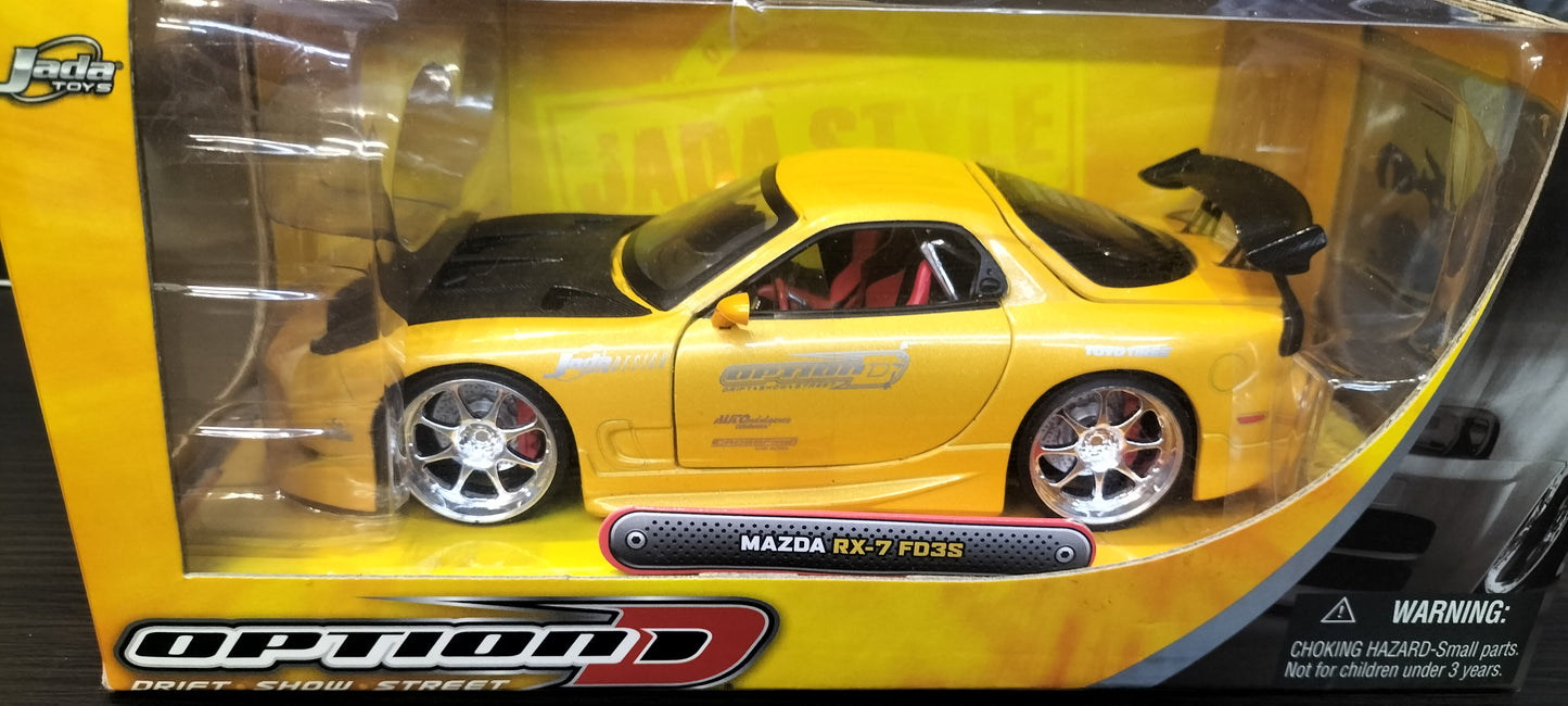 Jada Toys 1/24 Mazda RX-7 FD3S Option-D Yellow JDM