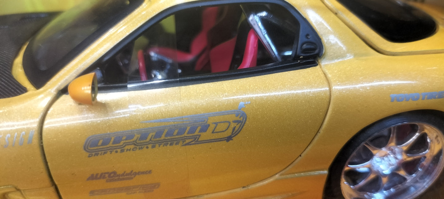 Jada Toys 1/24 Mazda RX-7 FD3S Option-D Yellow JDM