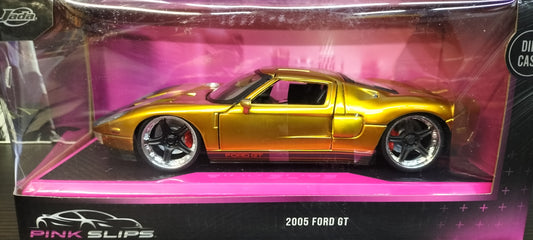 Jada Toys 1/24 Ford GT 2005 Gold Pink Slips
