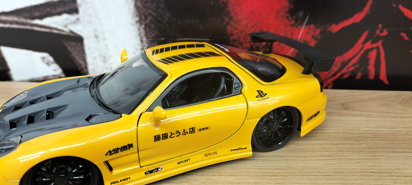 Jada Toys 1/24 Mazda RX-7 FD3S Yellow Custom JDM