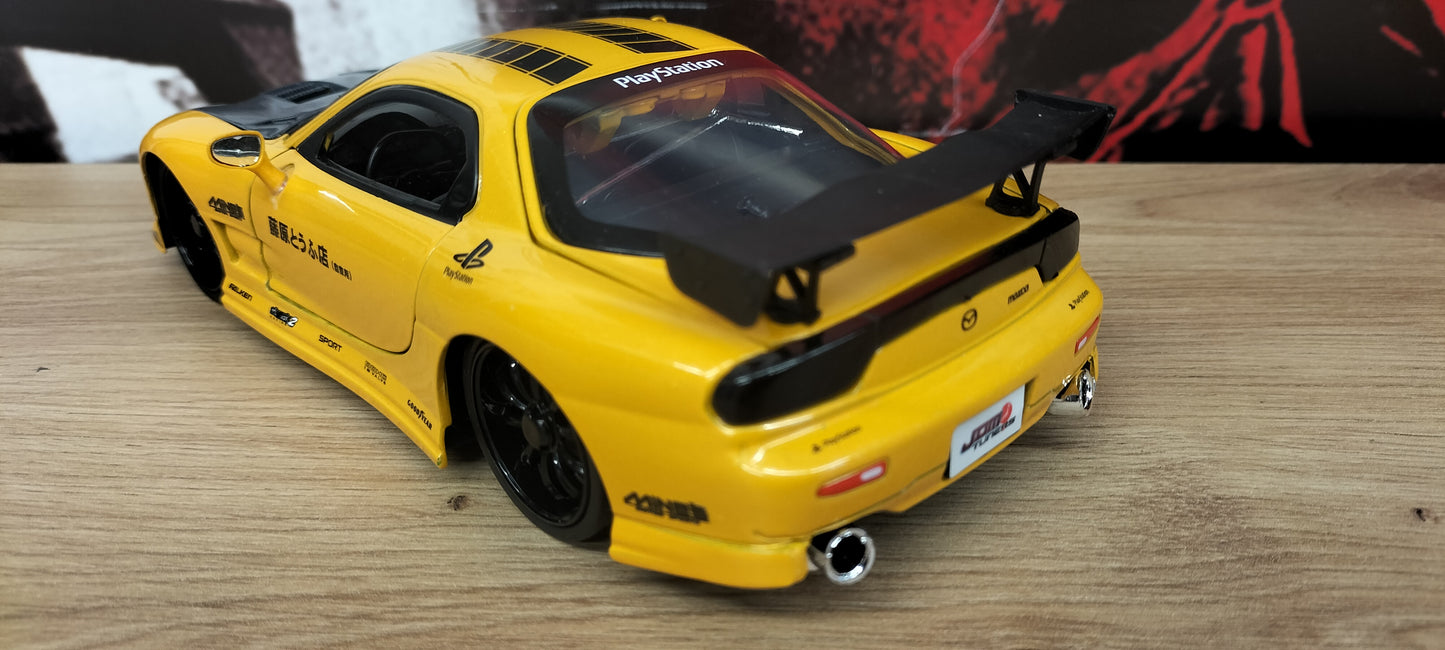 Jada Toys 1/24 Mazda RX-7 FD3S Yellow Custom JDM