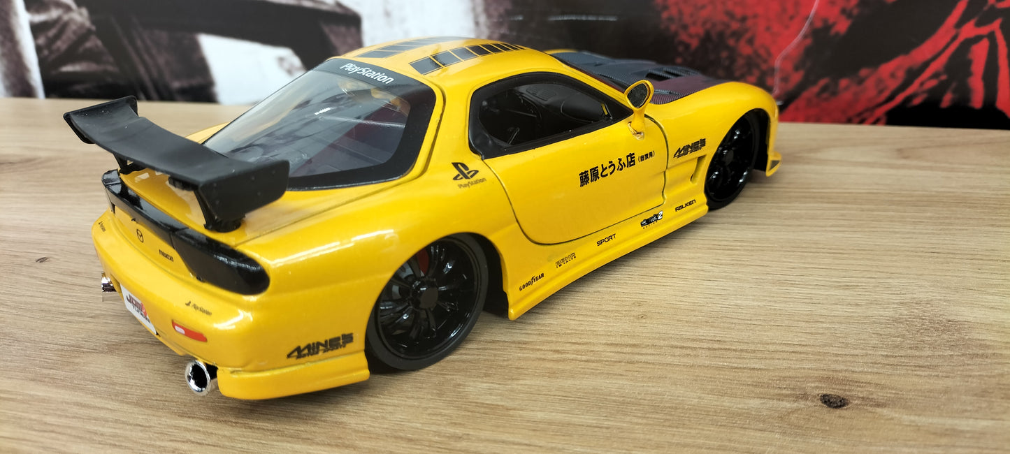 Jada Toys 1/24 Mazda RX-7 FD3S Yellow Custom JDM