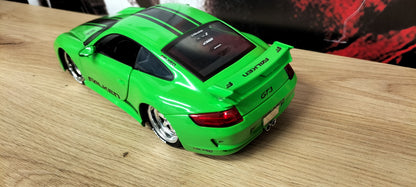 Jada Toys 1/24 Porsche 911 GT3 996 Custom Green Falken Big Time Muscle