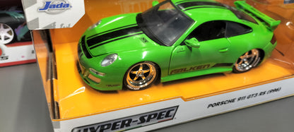 Jada Toys 1/24 Porsche 911 GT3 996 Custom Green Falken Big Time Muscle