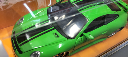 Jada Toys 1/24 Porsche 911 GT3 996 Custom Green Falken Big Time Muscle