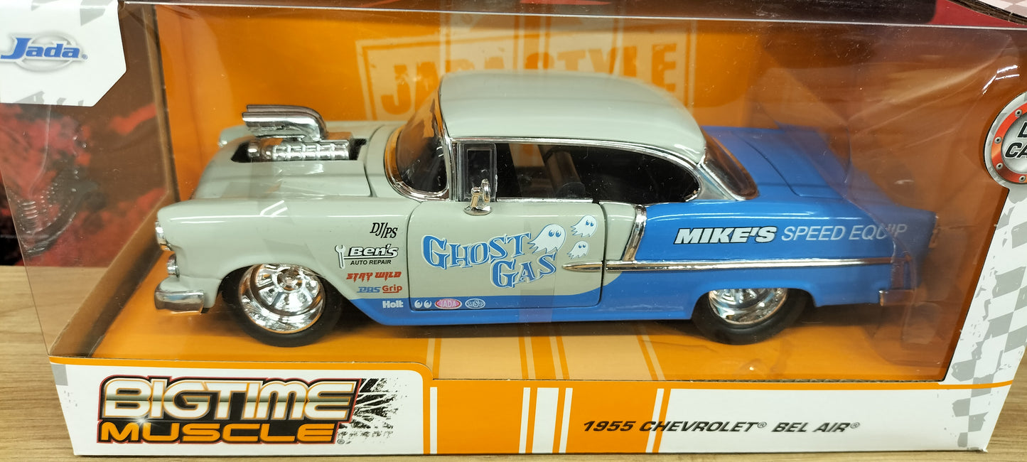 Jada Toys 1/24 Chevy Bel-Air Blue Gasser 1955 Big Time Muscle