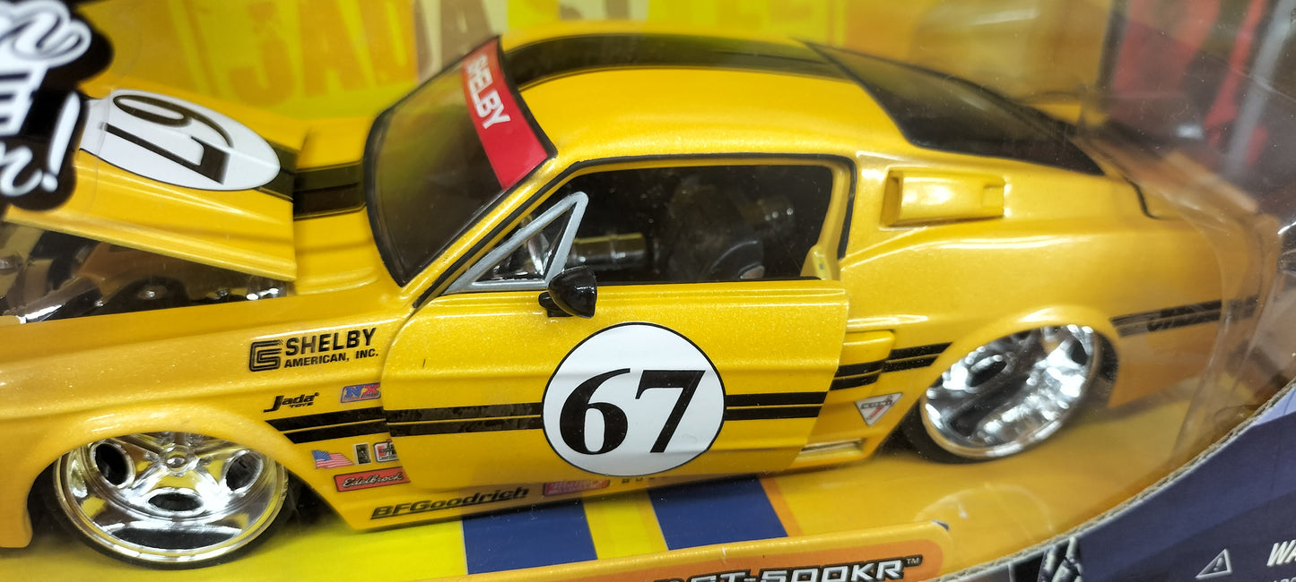 Jada Toys 1/24 Ford Mustang Shelby GT-500KR 1967 Yellow Race Big Time Muscle