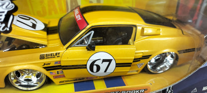 Jada Toys 1/24 Ford Mustang Shelby GT-500KR 1967 Yellow Race Big Time Muscle