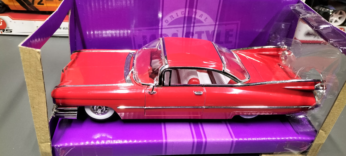 Jada Toys 1/24 Cadillac Coupe Deville 1959 Red Big Time Muscle