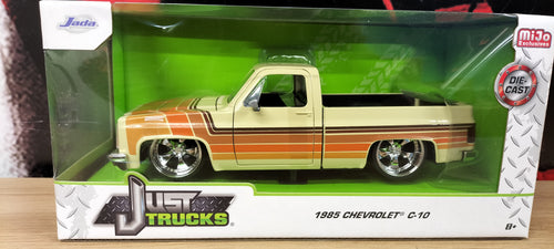 Jada Toys 1/24 Chevy C-10 Beige Brown Strips 1985 Just Truck
