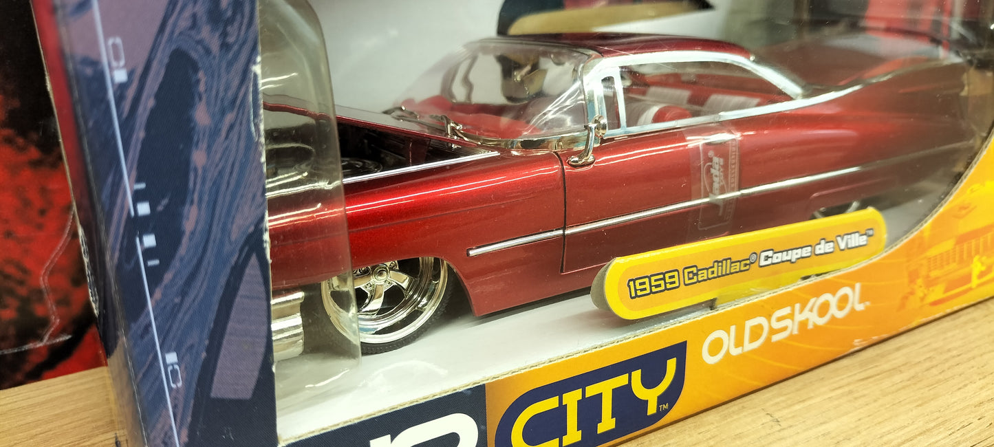 Jada Toys 1/24 Cadillac Coupe Deville 1959 Cherry Red Dub City