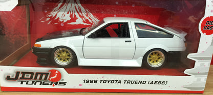 Jada Toys 1/24 Toyota Trueno AE86 White 1986 JDM