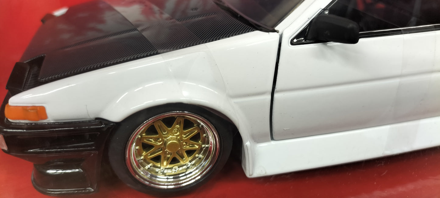 Jada Toys 1/24 Toyota Trueno AE86 White 1986 JDM
