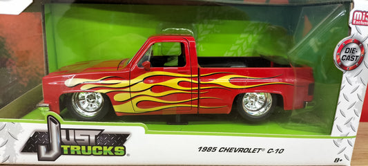 Jada Toys 1/24 Chevy C-10 Red Flame 1985 Just Truck