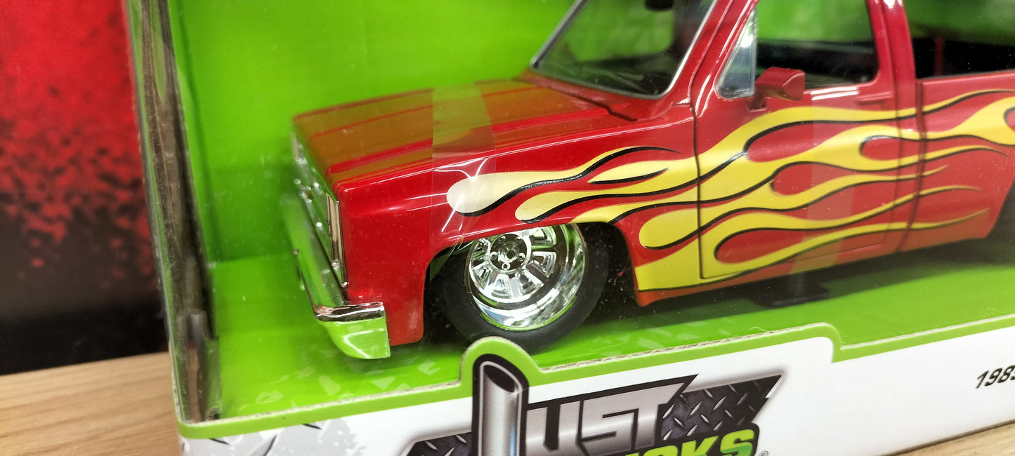 Jada Toys 1/24 Chevy C-10 Red Flame 1985 Just Truck