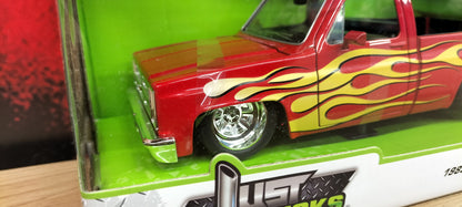 Jada Toys 1/24 Chevy C-10 Red Flame 1985 Just Truck