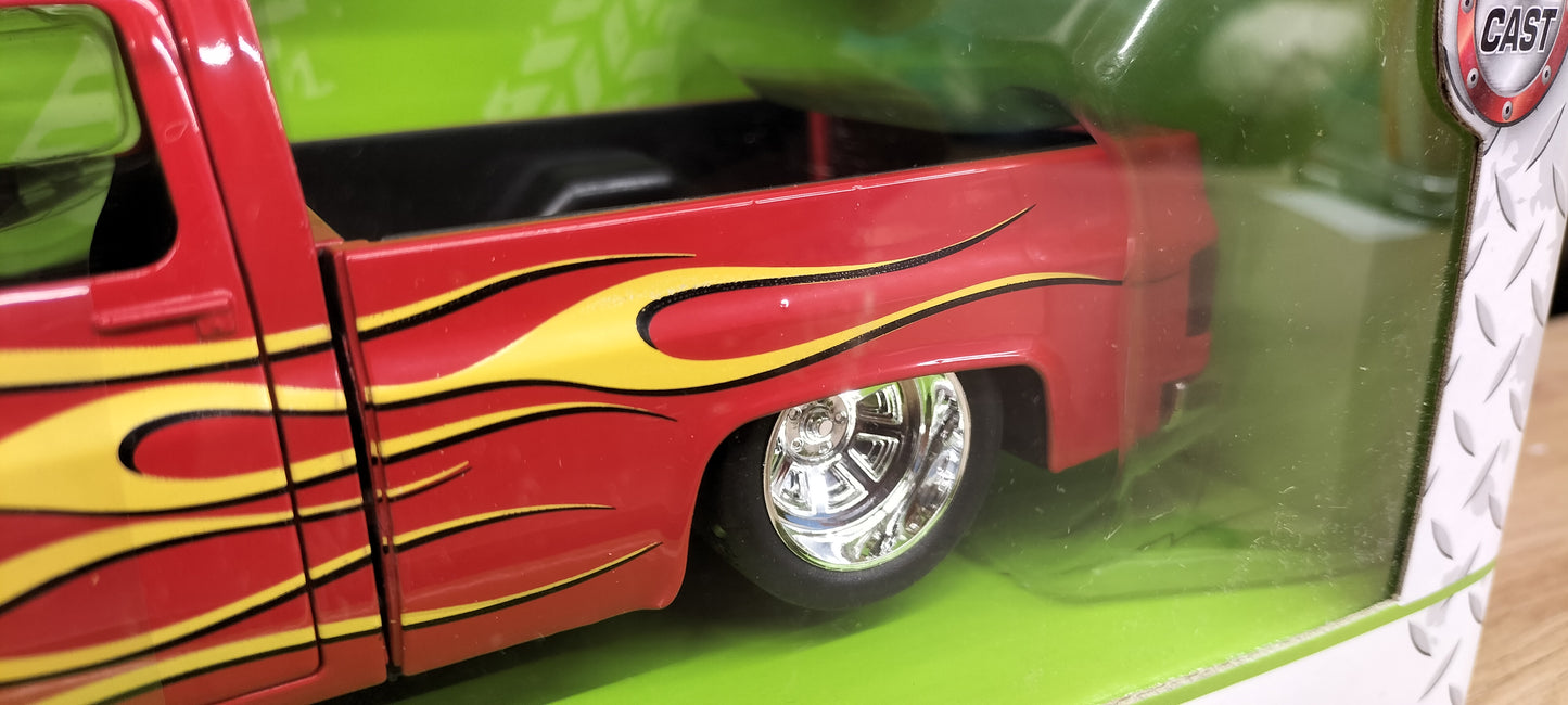 Jada Toys 1/24 Chevy C-10 Red Flame 1985 Just Truck