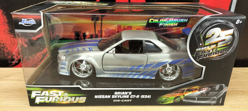 Jada Toys 1/24 Nissan Skyline BNR34 Brian Fast & Furious wersja BRUSCH 25th Anniversary