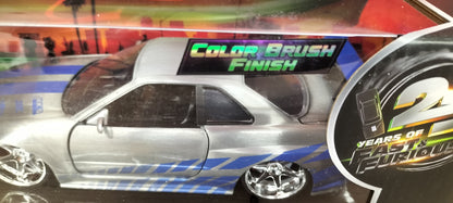 Jada Toys 1/24 Nissan Skyline BNR34 Brian Fast & Furious wersja BRUSCH 25th Anniversary