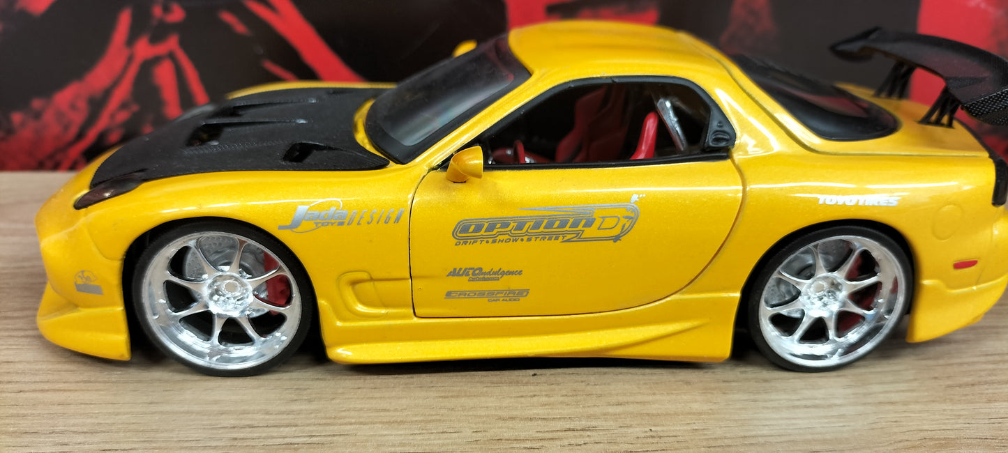 Jada Toys 1/24 Mazda RX-7 FD3S Option-D Yellow JDM