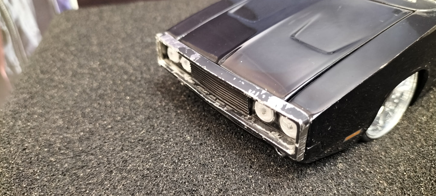 Jada Toys 1/24 Dodge Charger R/T 1970 Black Silver Big Time Muscle USED