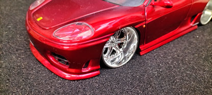 Hot Wheels 1/24 Ferrari 360 Spider Silver i Candy Red Dropotaro USED