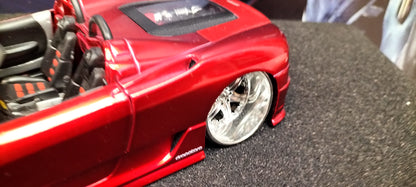 Hot Wheels 1/24 Ferrari 360 Spider Silver i Candy Red Dropotaro USED