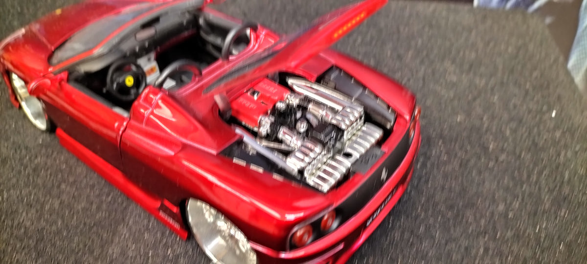 Hot Wheels 1/24 Ferrari 360 Spider Silver i Candy Red Dropotaro USED