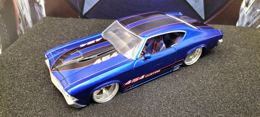 Jada Toys 1/24 Chevy Chevelle SS 1969 454 Custom Blue Big Time Muscle USED
