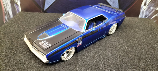 Jada Toys 1/24 Plymouth HEMI Cuda 1969 Blue Big Time Muscle USED