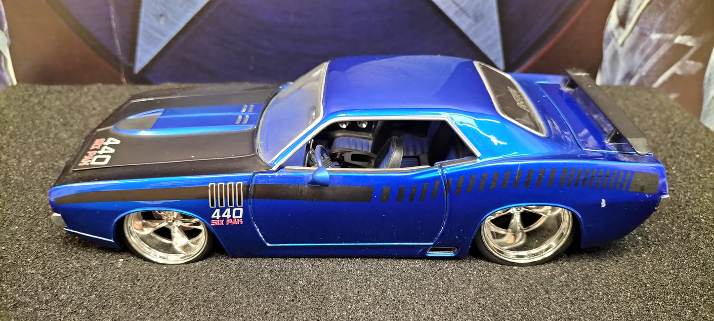 Jada Toys 1/24 Plymouth HEMI Cuda 1969 Blue Big Time Muscle USED