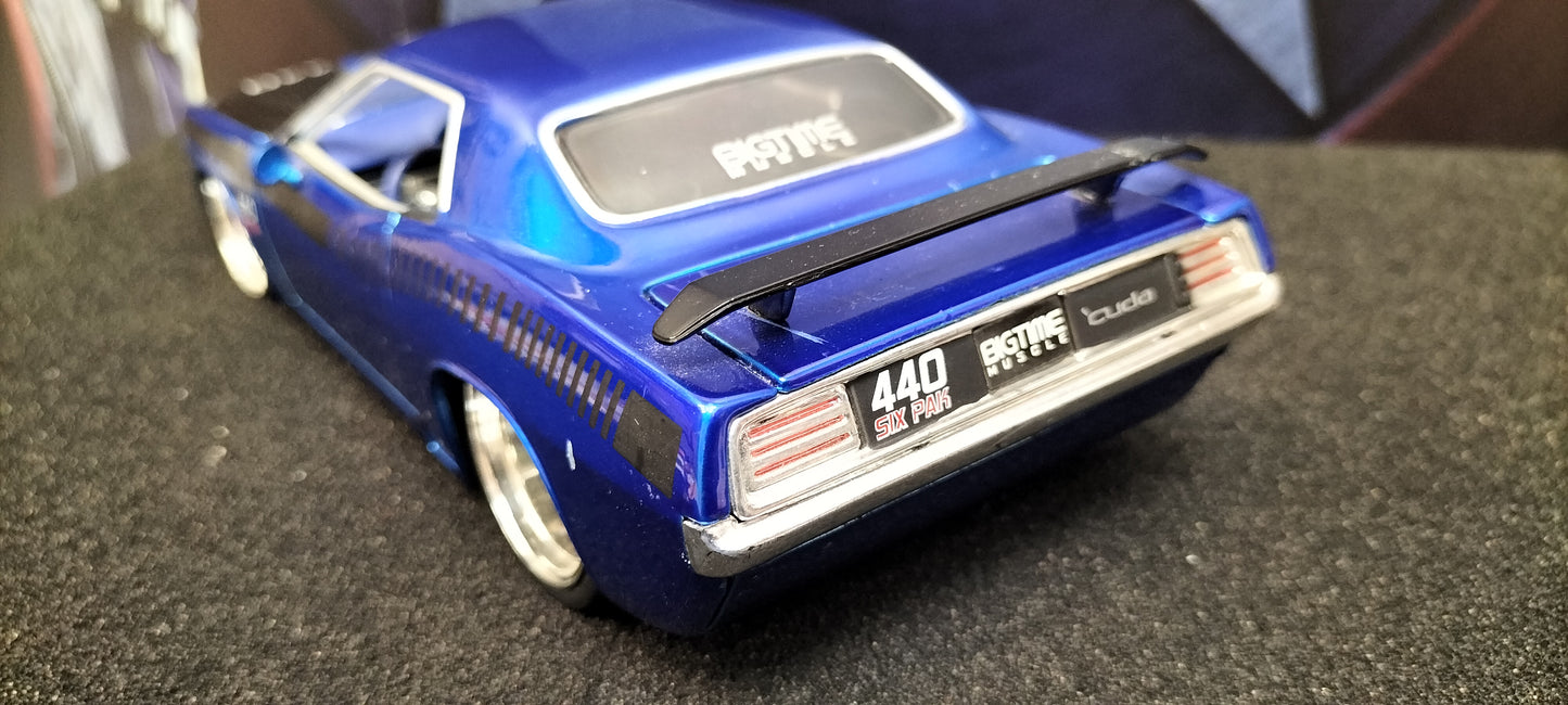Jada Toys 1/24 Plymouth HEMI Cuda 1969 Blue Big Time Muscle USED