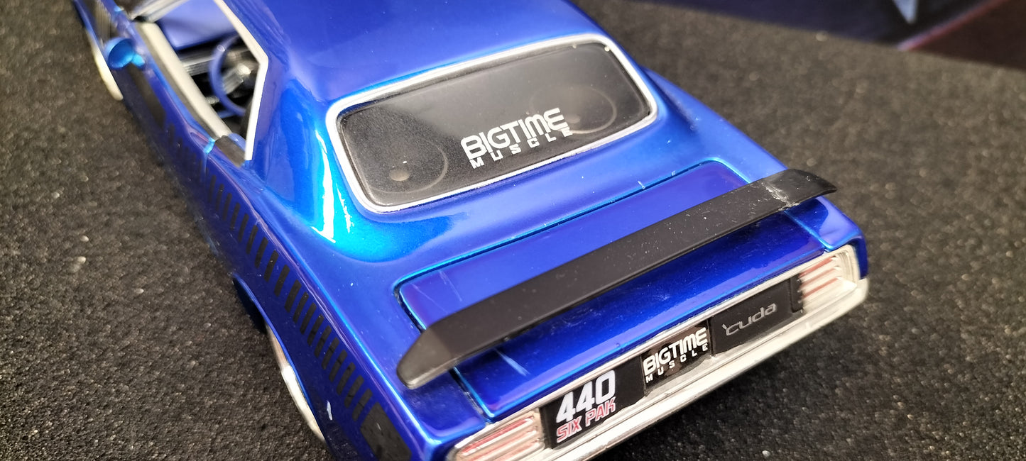 Jada Toys 1/24 Plymouth HEMI Cuda 1969 Blue Big Time Muscle USED
