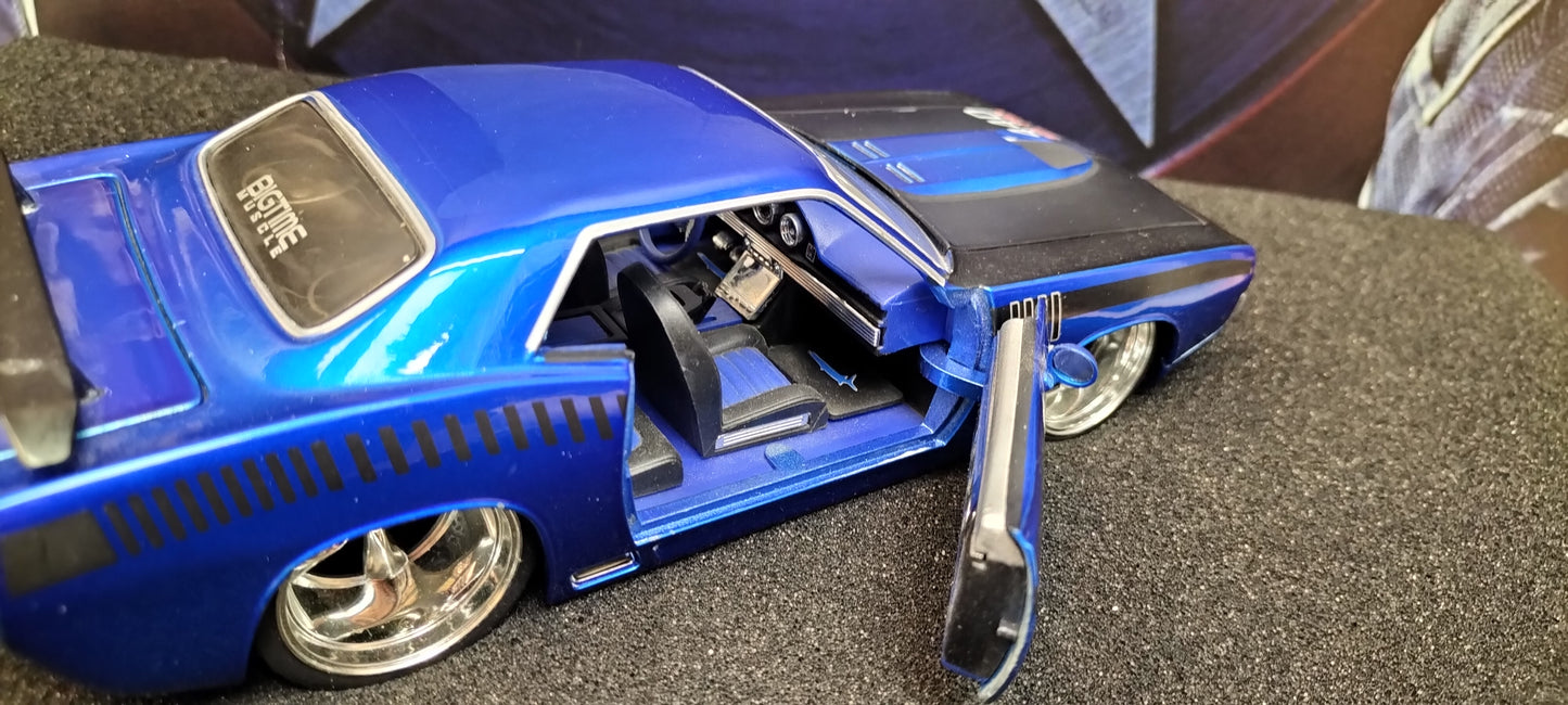 Jada Toys 1/24 Plymouth HEMI Cuda 1969 Blue Big Time Muscle USED
