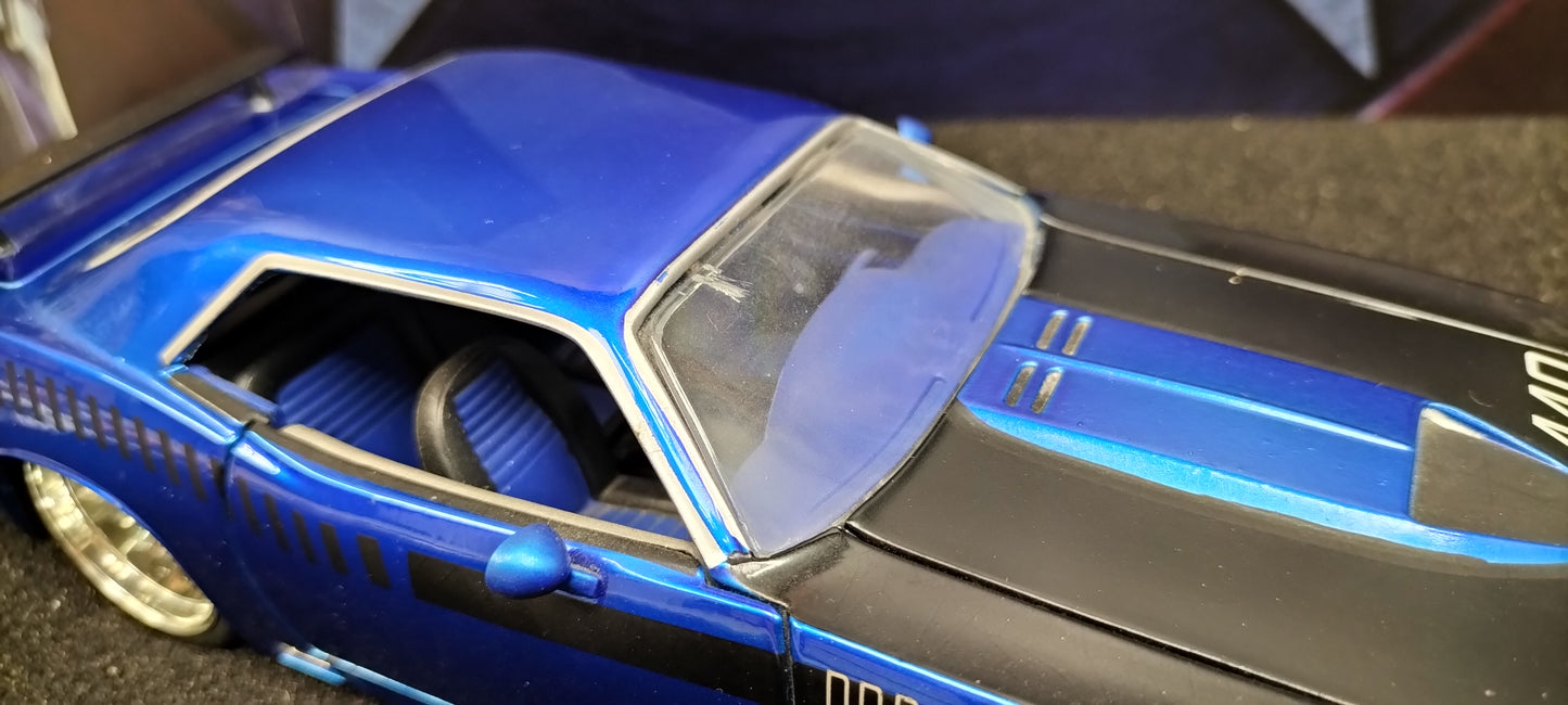 Jada Toys 1/24 Plymouth HEMI Cuda 1969 Blue Big Time Muscle USED