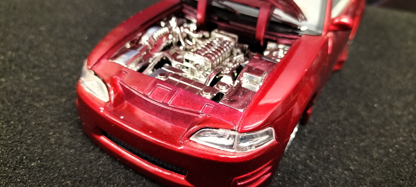 Jada Toys 1/24 Ford Mustang 2002 Cabrio Candy Red Big Time Muscle USED
