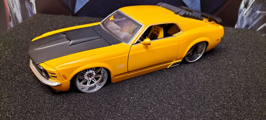 Jada Toys 1/24 Ford Mustang Boss 1970 Yellow Black Big Time Muscle USED