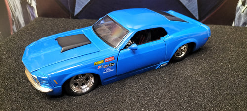Jada Toys 1/24 Ford Mustang Boss 1970 Blue Edelbrock Race Big Time Muscle USED