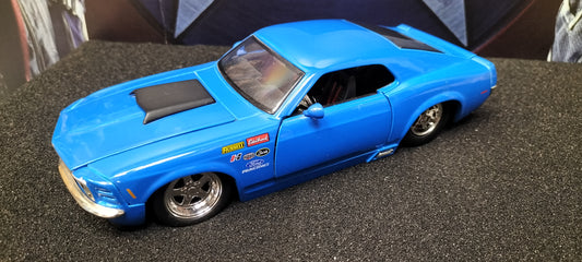 Jada Toys 1/24 Ford Mustang Boss 1970 Blue Edelbrock Race Big Time Muscle USED