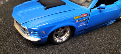 Jada Toys 1/24 Ford Mustang Boss 1970 Blue Edelbrock Race Big Time Muscle USED