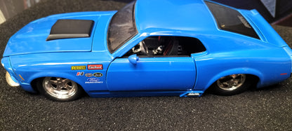 Jada Toys 1/24 Ford Mustang Boss 1970 Blue Edelbrock Race Big Time Muscle USED